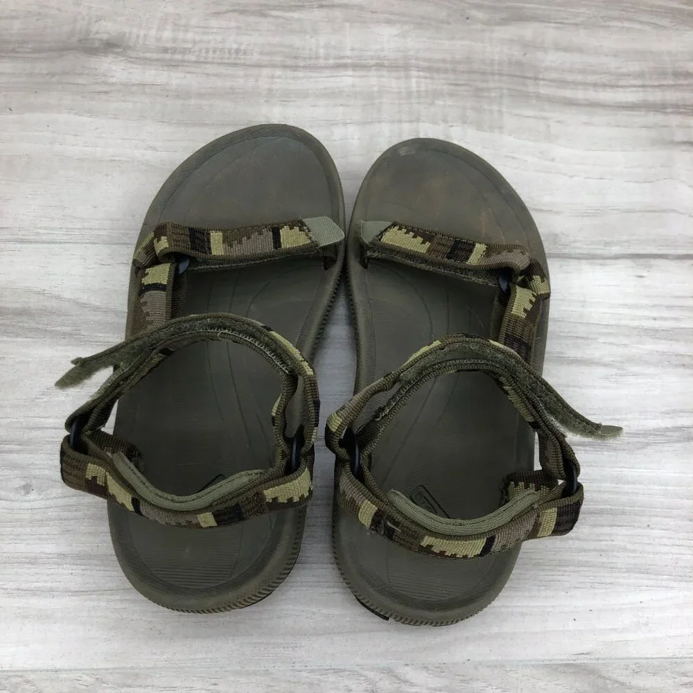 Teva Sandals Kids 2 Hurricane Green Hook and Loop Adjustable Strap Outdoor Shoes - Picture 8 of 11